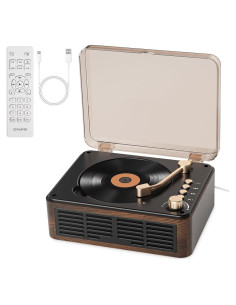 Reproductor de CD Gueray HiFi Estéreo Bluetooth Madera Retro