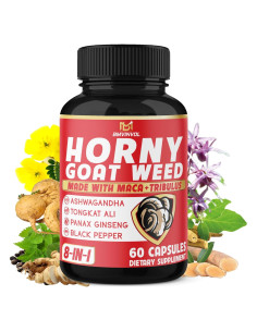 Cápsulas de Hierba de Cabra Excitada BMVINVOL - 60 Veganas