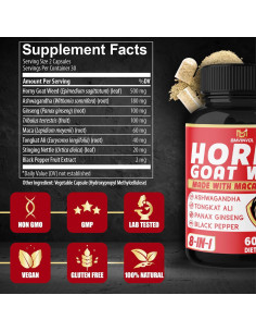 Cápsulas de Hierba de Cabra Excitada BMVINVOL - 60 Veganas 2