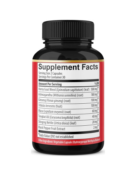 Cápsulas de Hierba de Cabra Excitada BMVINVOL - 60 Veganas