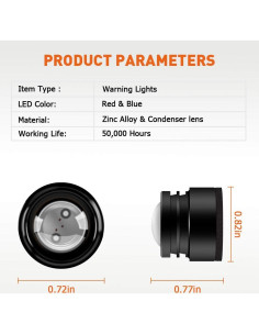 Luz de Advertencia LED Teguangmei 4 en 1 Control Remoto 12V 2