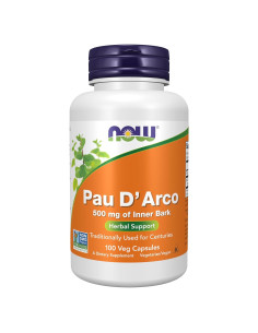Suplemento Herbal Pau D'Arco NOW Foods 500 mg 100 Cápsulas Veganas