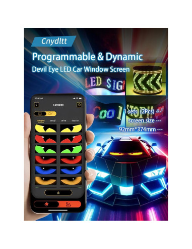 Luces LED Ojos Diabólicos CarPanidic 59.4x11.9 cm 2PCS