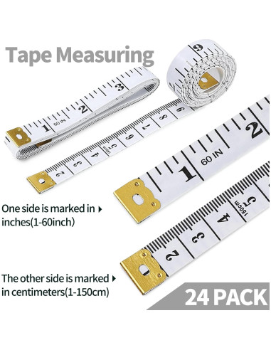 Cinta Métrica Suave ECTY 24 Pcs 150 cm Doble Escala