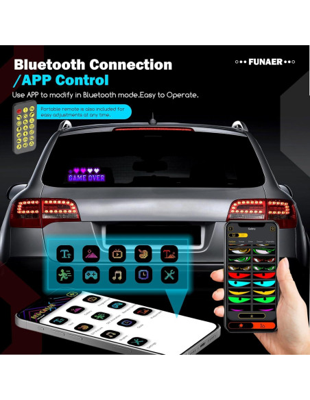 Ojos LED Diabólicos FUNAER para Coche - 4.01x13.7 Pulgadas