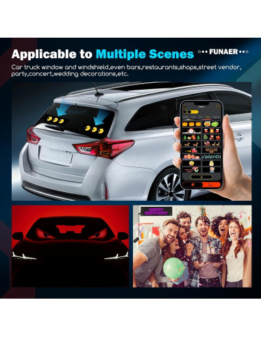 Ojos LED Diabólicos FUNAER para Coche - 4.01x13.7 Pulgadas