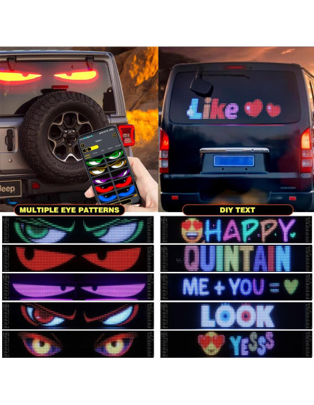 Luces LED Ojos de Diablo Suacopzar 59.5x12.7cm Control APP