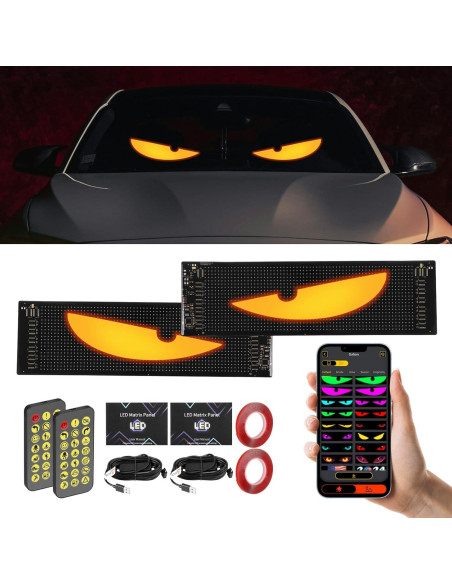 Ojos LED Diabólicos FUNAER para Coche - 4.01x13.7 Pulgadas