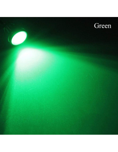 10 Luces LED Ojo de Águila 18mm Verde 9W Alta Potencia