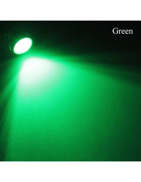 10 Luces LED Ojo de Águila 18mm Verde 9W Alta Potencia