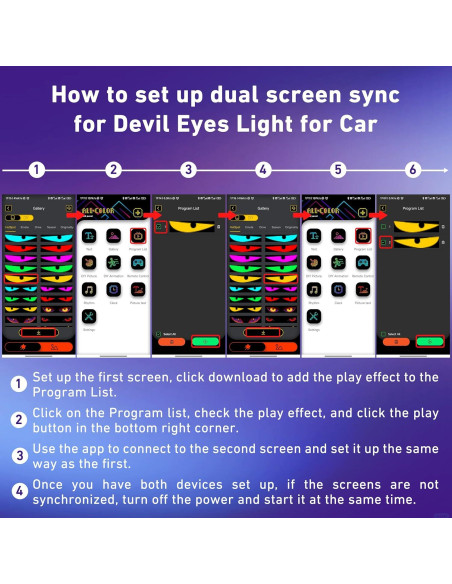 Luces Ojos del Diablo Qeeanmo LED 59.4cm Programables
