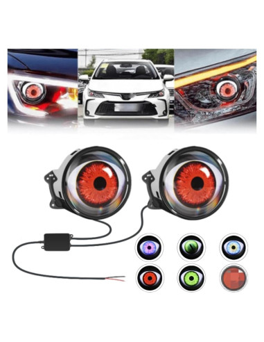 Luces Ojos Demonio LED Ctopkatuo para Faros de Coche 12-36V