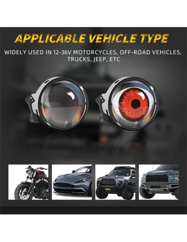 Luces Ojos Demonio LED Ctopkatuo para Faros de Coche 12-36V