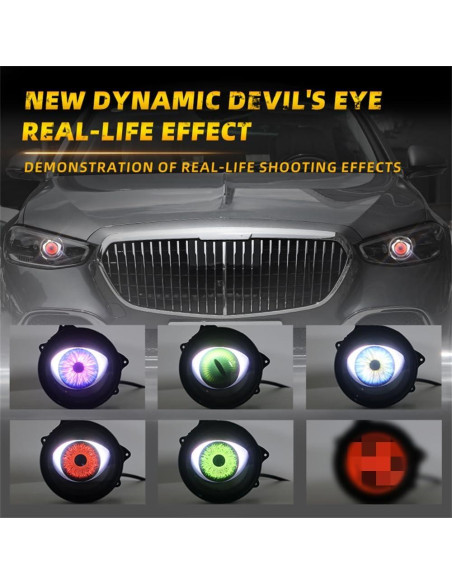 Luces Ojos Demonio LED Ctopkatuo para Faros de Coche 12-36V