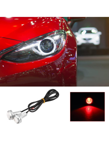 Luz Diurna LED Ojo de Águila X AUTOHAUX 4 Pcs Rojo