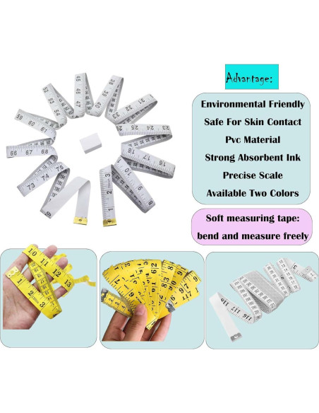Cinta Métrica Doble Escala Oboteny 300 cm PVC Flexible 2 Pcs Cinta Métrica Doble Escala Oboteny 300 cm PVC Flexible 2 Pcs