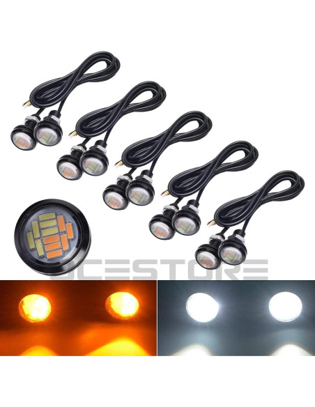 OCESTORE 10 Pcs Bombillas LED Ojo de Águila 12V 15W Impermeables