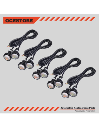 OCESTORE 10 Pcs Bombillas LED Ojo de Águila 12V 15W Impermeables