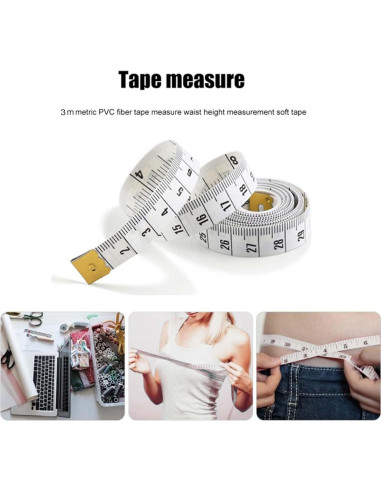 Cinta Métrica Doble Escala Oboteny 300 cm PVC Flexible 2 Pcs