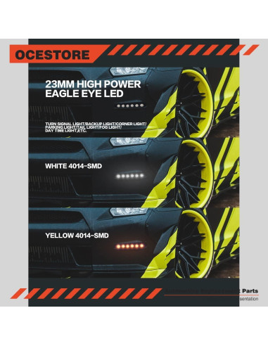 OCESTORE 10 Pcs Bombillas LED Ojo de Águila 12V 15W Impermeables