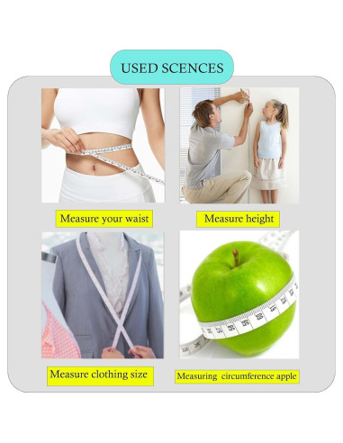 Cinta Métrica Doble Escala Oboteny 300 cm PVC Flexible 2 Pcs