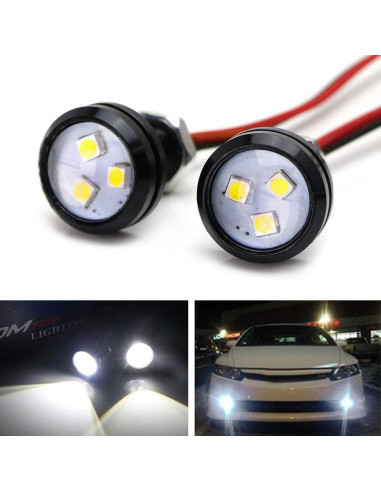 Luz LED Proyector iJDMTOY 2pcs 3-SMD Blanca 12V para Automóvil