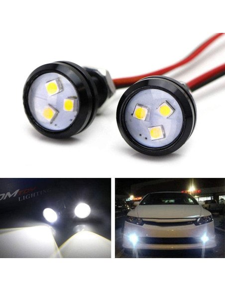 Luz LED Proyector iJDMTOY 2pcs 3-SMD Blanca 12V para Automóvil