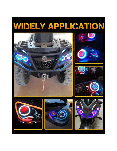 Anillos de Halo RGB Qasim 120mm 12V para Coche y Moto