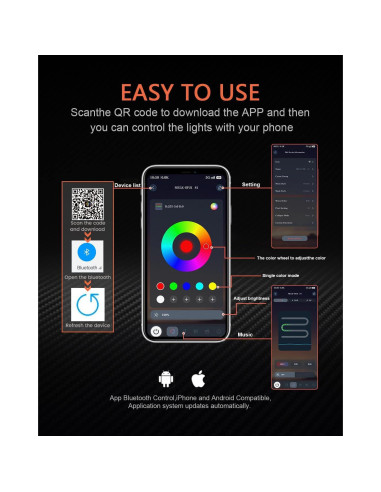 Anillos de Halo RGB Qasim 120mm 12V para Coche y Moto