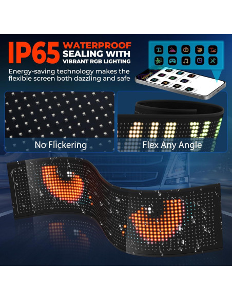 Ojos LED Animados KAKSEY para Parabrisas 89.9x19.2 cm