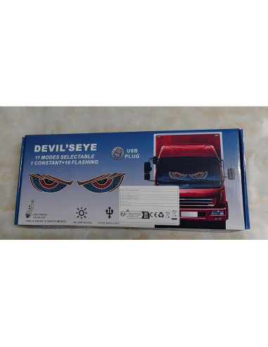 Luces LED Ojos del Diablo JKCUYOO para Autos, 11 Modos, USB