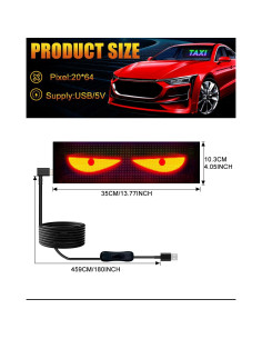 Luz LED Flexible Qasim para Auto 10x35 cm Color Cambiante 2