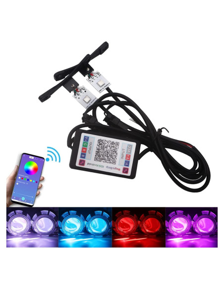 Ojos Demonio LED RGB Qasim 12V para Lente Proyector 2.8"