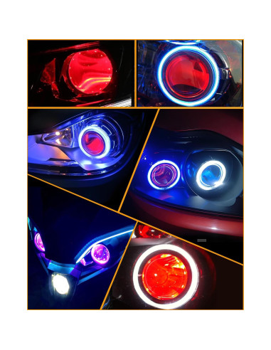 Ojos Demonio LED RGB Qasim 12V para Lente Proyector 2.8"