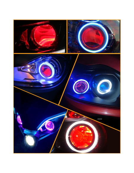 Ojos Demonio LED RGB Qasim 12V para Lente Proyector 2.8"