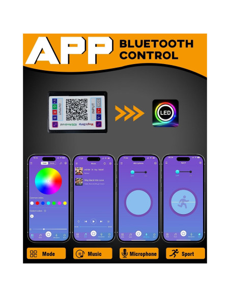 Ojos Demonio LED RGB Qasim 12V para Lente Proyector 2.8"