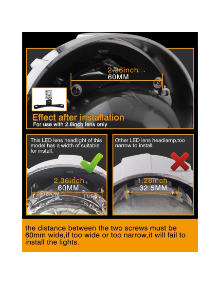 Ojos Demonio LED RGB Qasim 12V para Lente Proyector 2.8"