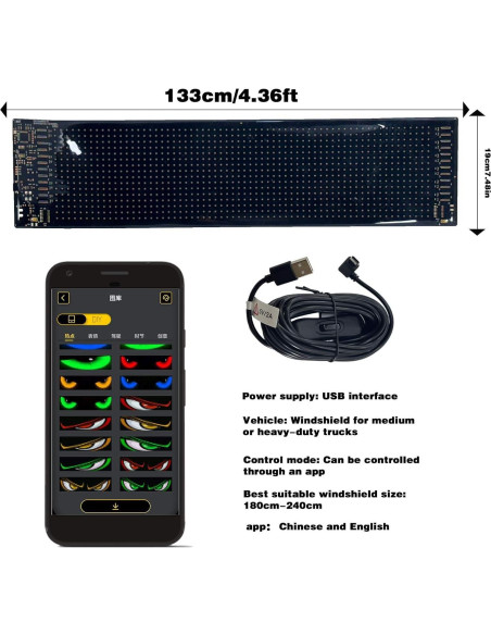 Luz LED Ojos de Diablo para Parabrisas Genérico 133x19cm