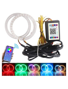 Anillos LED Ojos de Ángel Qasim 95mm RGB Control APP 12V