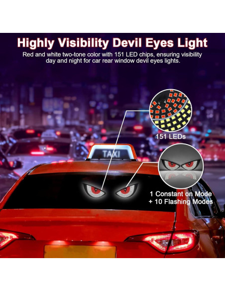 Luz Ojos de Diablo LED PIFOOG para Parabrisas Auto Rojo Blanco
