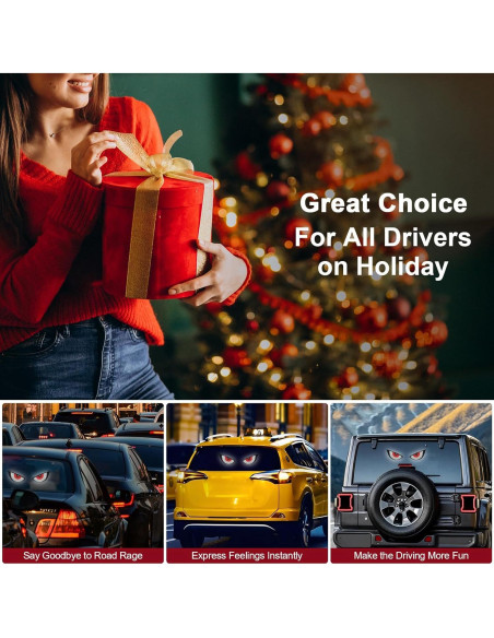 Luz Ojos de Diablo LED PIFOOG para Parabrisas Auto Rojo Blanco