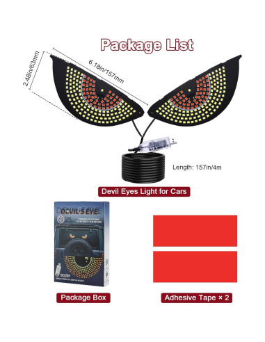 Luz Ojos de Diablo LED PIFOOG para Parabrisas Auto Rojo Blanco