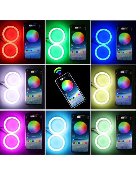 Ojos de Ángel RGB 80MM YM E-Bright con Control Bluetooth