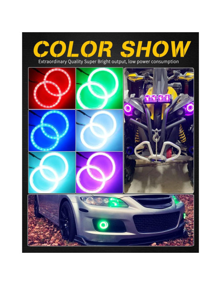 Anillos LED Halo RGB Qasim 60mm con Control APP Bluetooth