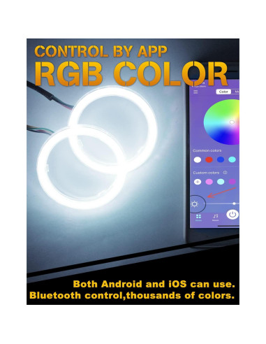 Anillos LED Halo RGB Qasim 60mm con Control APP Bluetooth