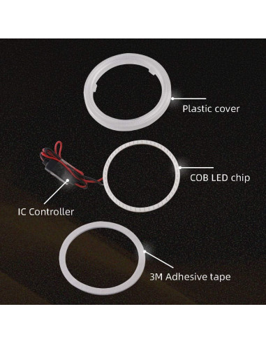 Luz LED Ojos de Ángel Grandview 70MM 60SMD Rojo 12V