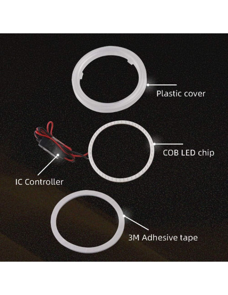 Luz LED Ojos de Ángel Grandview 70MM 60SMD Rojo 12V