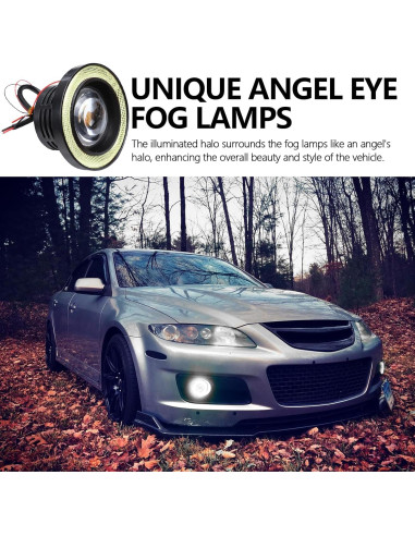 Luces de Niebla Ojo de Ángel Wogomz LED 12V 2PCS Blanco