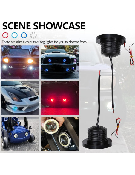 Luces de Niebla Ojo de Ángel Wogomz LED 12V 2PCS Blanco