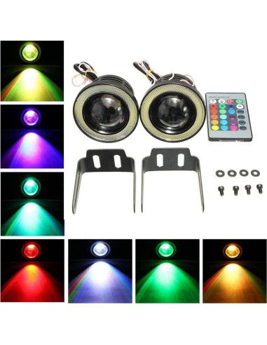 Bombillas de Niebla LED Socal 3.5" RGB Multicolor - Paquete de 2